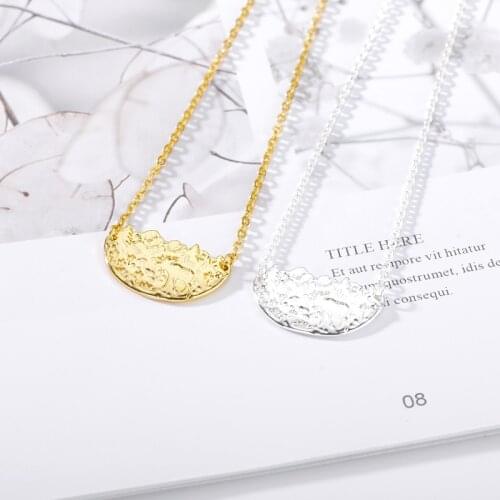 New Deer Bear Pendant Necklace Mountain Landscape Stainless Steel Gold color Necklace for kid birthday Chirstma Gift Jewelry