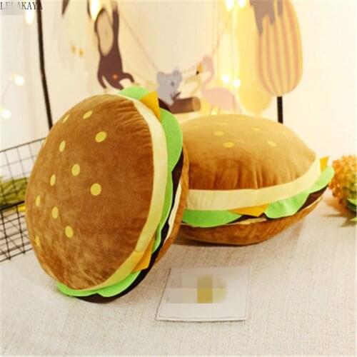 Creative Plush Animals Hamburger Shape Food Pillow Soft Stuffed PP Sofa Office Cushion Gifts Funny Home Decoration Toys Doll new