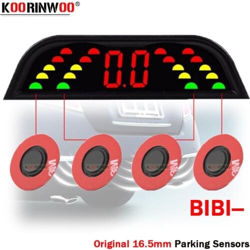 Koorinwoo Original 16.5MM Flat Parktronic Car Parking Sensor 4 Probe Sysem blind Port Probes System Car Detector Reverse For Car