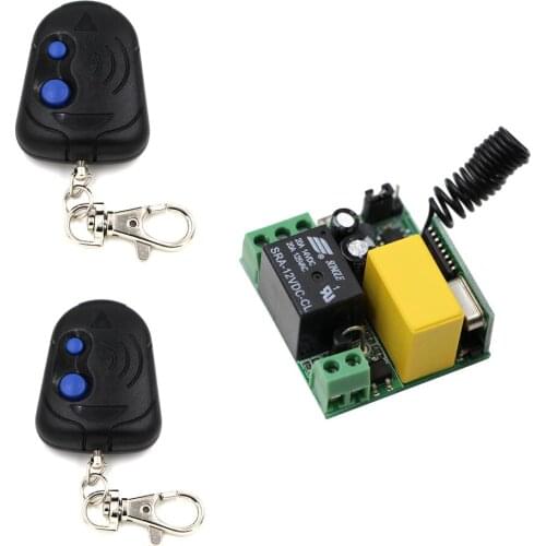 AC 220V 10A 1 Channel Wireless Relay Remote Control Switch RF 1CH Receiver 2Transmitter LED Light Lamp Remote Switch 315/433Mhz