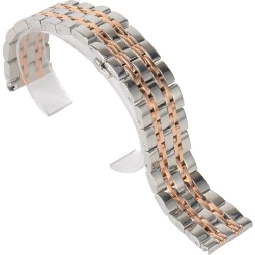 Stainless Steel Buckle Straight End Watch Band Strap Replacement Bracelet New Sliver Gold 18 20 22mm Womens Men Relojes Hombre