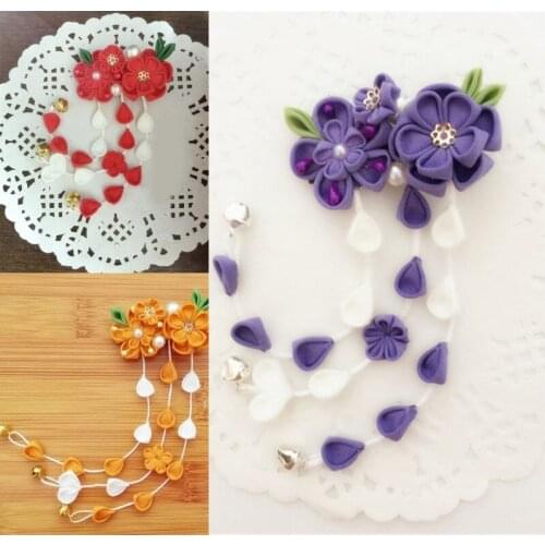 1pcs Creative Japanese Style Sakura Tassel Hair Clip for Kimono Hanfu Cosplay Accessories Hairpin Decor for Women Girl