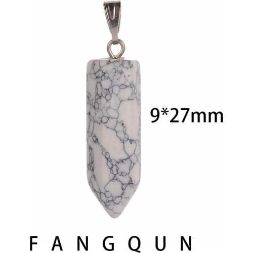 Hexagonal Column Natural Chakra Beads Quartz Crystal Stone Pillar Pendants Reiki Healing Charm Women Jewelry DIY Necklace Making