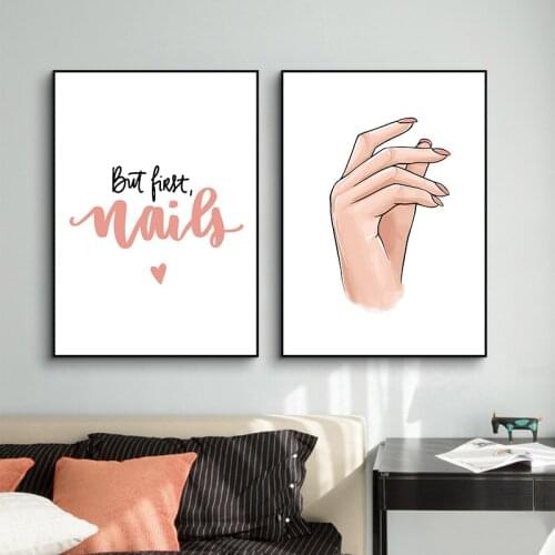 Modern Fashion Beauty Finger Art Wall Canvas Painting Print Manicure Poster Wall Picture For Nail Salon Decor Home Decor YX211