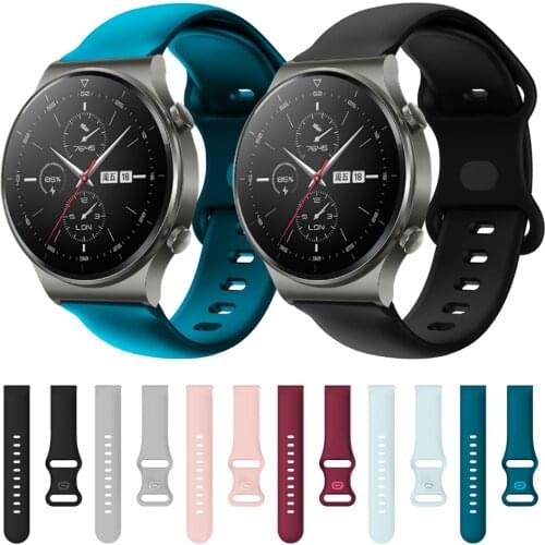 Sport Soft Silicone Double buckle Strap for Huawei Watch GT2 Pro Strap for Watch GT2 42mm 46mm 2e Bracelet Replacement Watchband