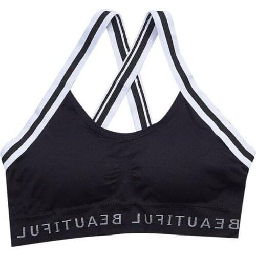 Running Sports Yoga Vest Womens Underwear Shockproof Cross Wrap Chest Short Bra