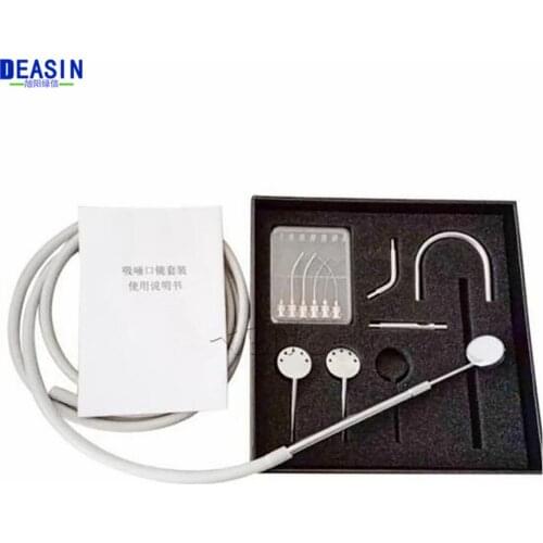 Dental Suction Mirror System Kit Anti Fog Clear Vision Rhodium Plate Mirror Stainless Steel Dentistry Set Mouth Mirror tools