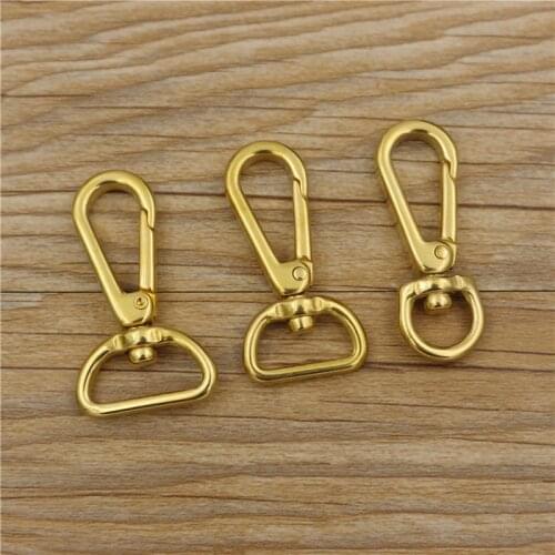 Solid brass material leather craft bag wallet backpack belt snap hook buckle 3pcs/lot