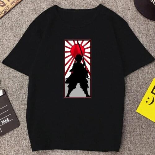 Vintage Style Anime Tanjirou Shadow Graphic Demon Slayer Kimetsu No Yaiba Manga T Shirts Cotton Streetwear Vogue Cartoon Tee