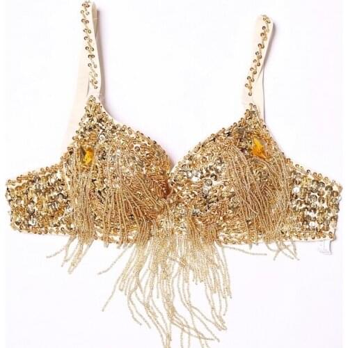 2016 Colete Feminino Belly Dance Skirt Gypsy New Arrival Top Fasion Freeshipping Women Costume Gem Bra Beaded Shaping Upperwear