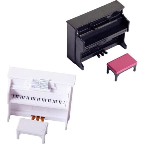 1/6 1/12 Interactive Toy Realistic Piano Stool Figurine Miniature Piano Family Playset Mini Toy Figure for Home Decor