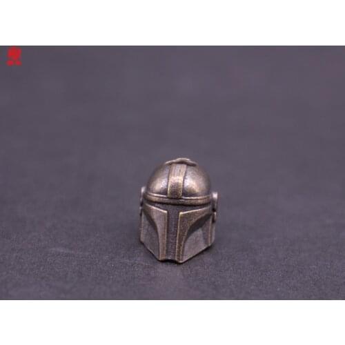 1PC Warrior Helmet Retro Brass Copper EDC Paracord Beads Lanyard Pendants Knife Beads Umbrella Rope Cord Beads Pendants