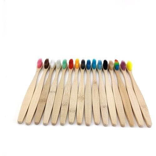 12Pcs Bamboo Toothbrush Eco friendly Wood Handle Toothbrush soft Healthy oral care adults tooth brush mixed color