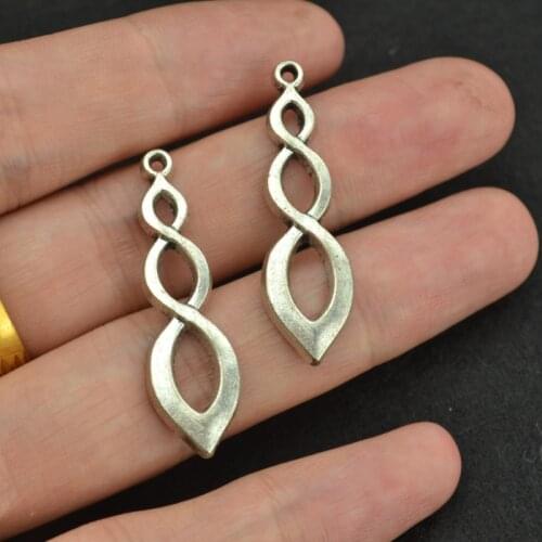 15 pcs free shipping Retro silver color charms diy metal irregular pendant for necklace&bracelets jewelry making 37*11 mm B136