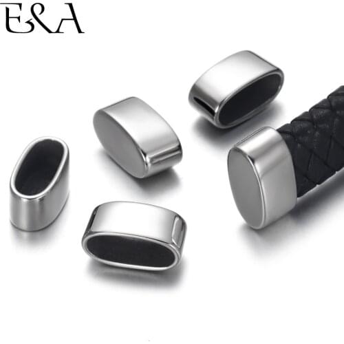 4pcs Stainless Steel End Beads Fit 12x6mm Leather Cord Bracelet Making End Cap Accessories DIY Jewelry Findings Wholesale