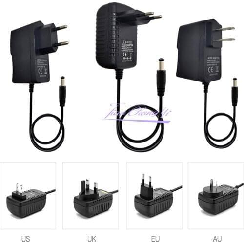 AC110-240V to DC12V 1A 2A Universal Power Adapter Supply Charger adaptor EU US UK AU plug for 2835 5050 LED light strip