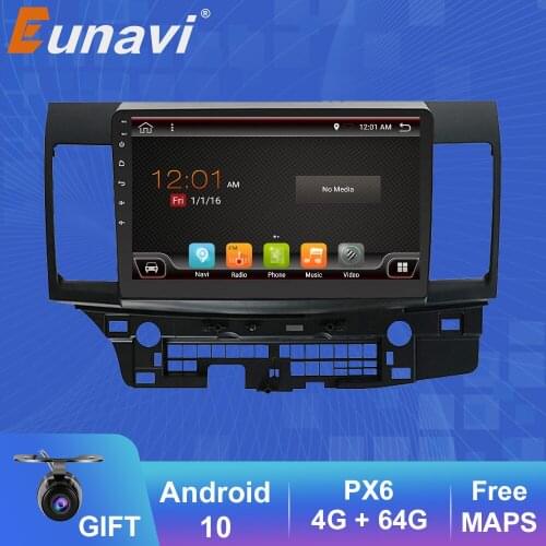 Eunavi 2 din car radio stereo multimedia For Mitsubishi Lancer 2007-2012 Navigation GPS TDA7851 2din NO dvd cd player Android 10