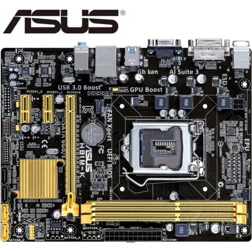 Used ASUS H81M-K Motherboard Micro ATX H81M-K LGA 1150 Systemboard H81M DDR3 For Intel H81 16GB Desktop Mainboard USB 3.0 H81MK