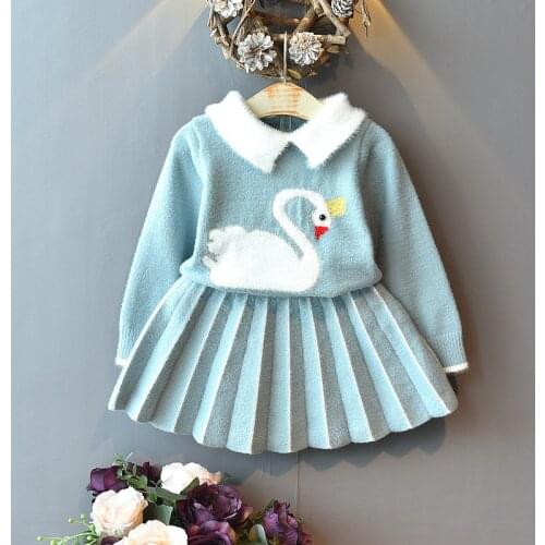 Free shipping 2021 2pcs Fashion Girls Clothing Set Autumn Baby Girls Clothes sets girl printing tops+Skirt girls suit