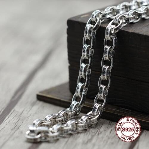 C25 S925 Sterling Silver Necklace Personality Fashion Simple Punk Hip-hop Style Domineering Alphabet Shape Sweater Chain Gift