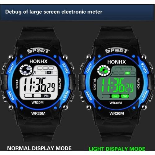 Child Digital Led Watch For Boys Outdoor Sport Count Down Stopwatch Multifunction Waterproof Clock