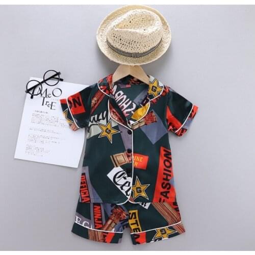 Baby Boys Cotton Pajamas Summer Short Sleeve Childrens Clothing Sleepwear Sets Pajamas Suit Girls Pyjamas Sets for Babys