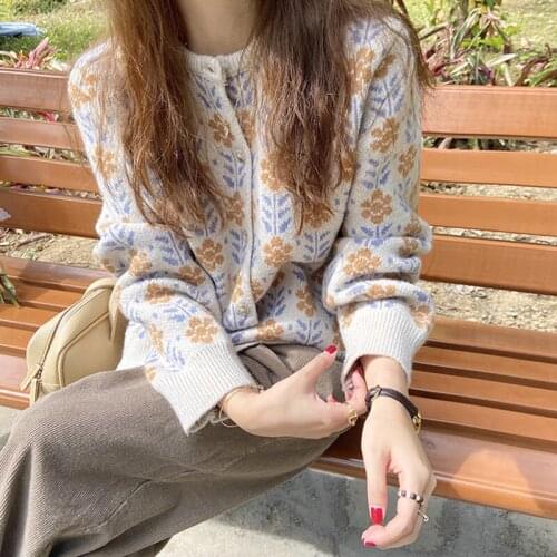 Cardigan Women Sweet Print Cozy Preppy 3 Colors Friends Ulzzang Cute Holiday Mujer Loose Design High Quality All-match Fashion