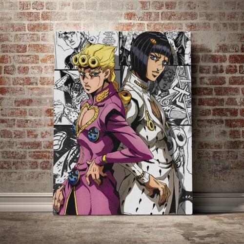 Giorno Giovanna Bruno Bucciarati anime Framed Canvas poster Painting wall Art decor Study Home Decoration Wooden Frame Prints