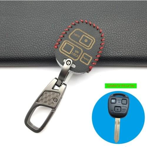 Leather Car Key Cover Case for TOYOTA Avensis Camry Corolla Remote Key Case Shell No Logo for TOYOTA Key Cover