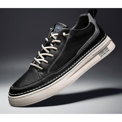 Mens Causal Shoes Genuine Leather Comfortable Fashion Sneakers Trainers Running Shoes Breathable Male Walking Shoes