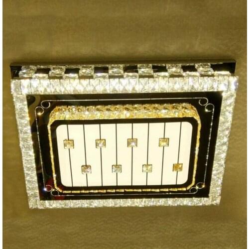 Living room lamp crystal lamp simple atmosphere home rectangular bedroom remote control luxury LED ceiling lamp lighting fixture