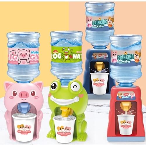 Cute Simulation Water Dispenser for Kids Children Kitchen Toy Gift Cold Juice Milk Mini Drinking Fountain Machine Cartoon Pig
