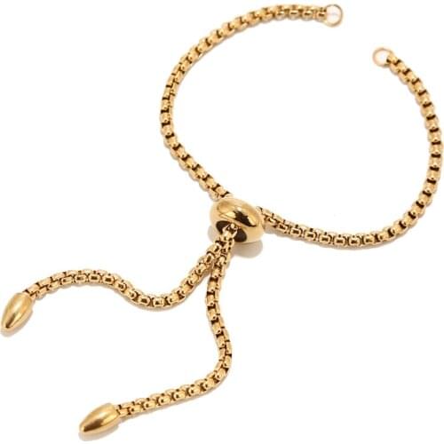 Fashion Stainless Steel Slider Bracelet Link Bracelets Adjustable Slider Bracelet Slider Extender Chains for Jewelry Making DIY