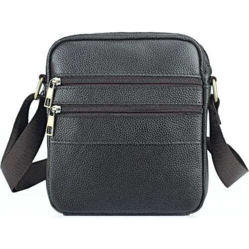 Smally Men Genuine Leather Crossbody Bag Male High Quality Cowhide Leather Messenger Shoulder Bags Mens Phone Pouch Bag
