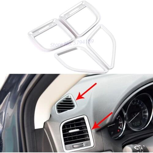 Front Air Condition Vent Outlet Cover Trim Frame Sticker For Mazda CX-5 CX5 2012-2016 Chrome ABS Car Accessories