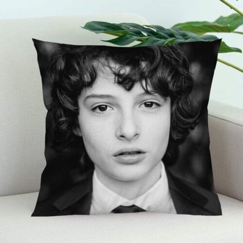 Finn Wolfhard Pillow Cover Bedroom Home Office Decorative Pillowcase Square Zipper Pillow Cases Satin Soft