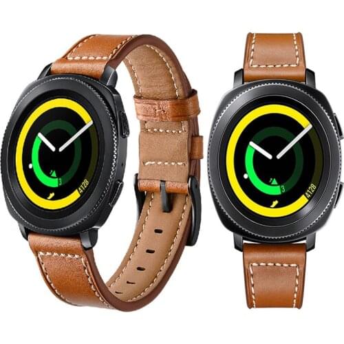 Newest Genuine Leather Watch Band for Samsung Gear Sport S2 Classic HuaWei watch 2 20mm Watchbands