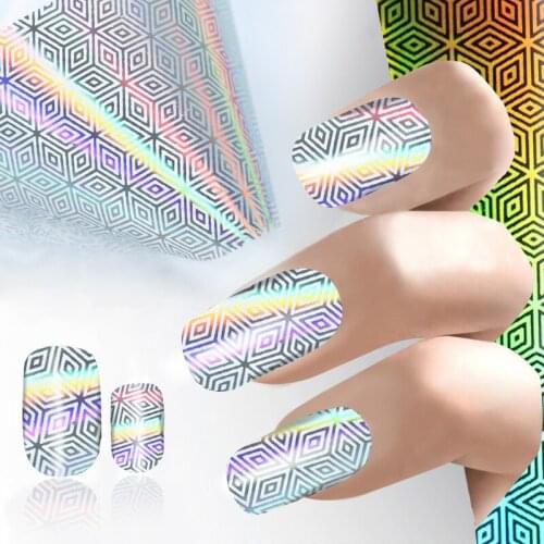 New 100*4cm Transparent Nail Art Glue Transfer Decal Nails Foil Decoration Laser Silver Glitter Tumbling waters Nail arts Design