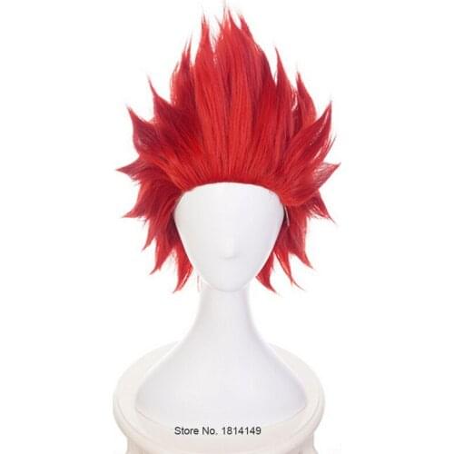 Anime My Hero Academia Kirishima Eijiro Cosplay Wig Boku no Hero Academia Short Red Synthetic Hair Perucas Wigs + Wig Cap