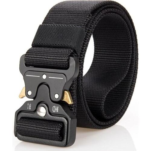 Army Tactical Belt Military Heavy Duty Metal Automatic Buckle Waist Belt Mens Outdoor Hunting Nylon Belt Accessories