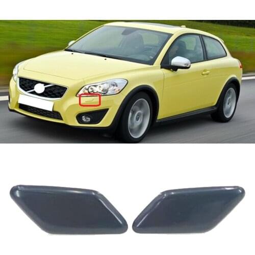 Roavia For Volvo C30 2010-2013 Front Bumper Headlight Washer Spray Jet Cover Head Lamp Water Spray Gun Lid Cap Trim Shell Hood