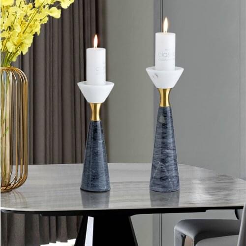 European style luxury marble candlesticks romantic candlelight dinner candles American restaurant desktop decorations ornaments