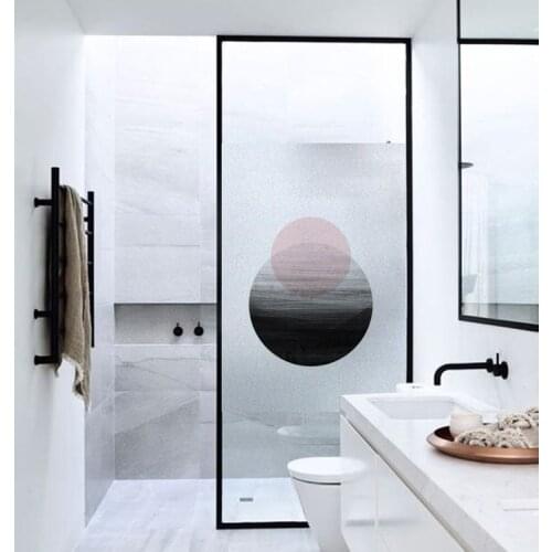 Customize Static Abstract geometry Window Film Balcony Bathroom Frosted Opaque Decorative Glass Sticker Bathroom Kitchen
