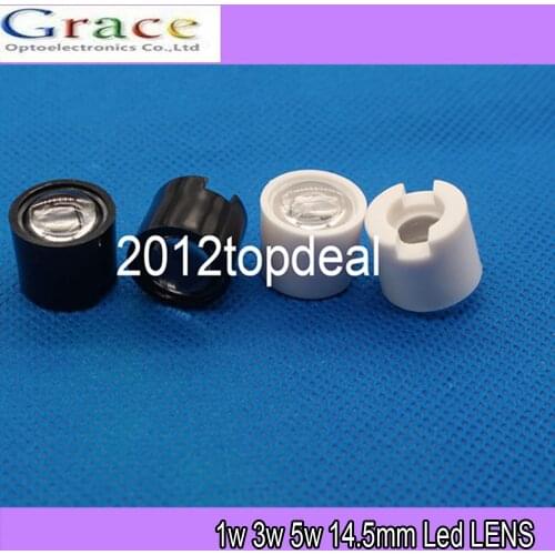 10pcs IR 1W 3W High Power LED lens 14.5mm 16mm 10degree 60degree 90degree len with black holder For IR CCTV DIY