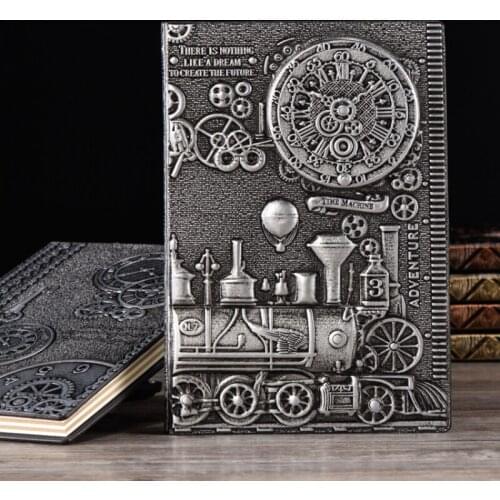 Embossed Retro A5 Notebook Hand-crafted Hardcover PU Notepad Diary Gift