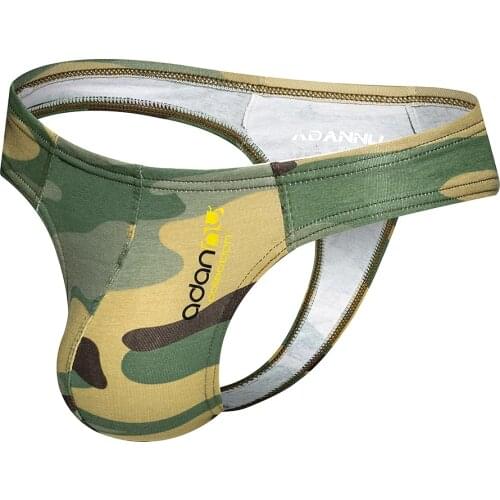 ADANNU Mens Panties Jockstrap Men Underwear Gay Thong Man Briefs Underpants Slip Sexy Cotton Pouch Cuecas Thongs Homme G String