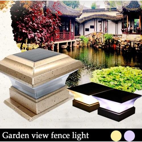 1Pcs Outdoor Garden Solar Powered LED Column Light Deck Cap Solar Light Waterproof Landscape Lamp Light for Garden Square Fence