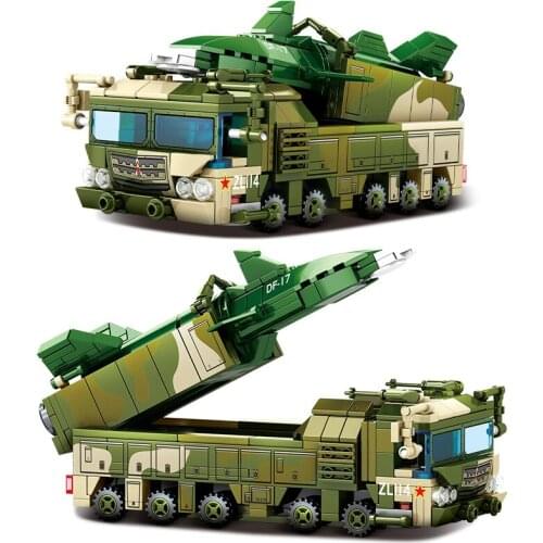 Military War Weapon Dongfeng-17 Ballistic Missile Model Bricks Building Blocks Toys for Children Boys Kids Gifts 397Pcs