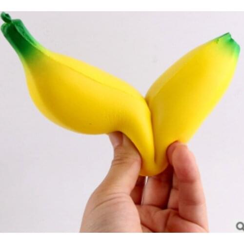 18CM Simulation Banana Squishy Toy Slow Rising Squeeze Stress Decompression Doll F3ME