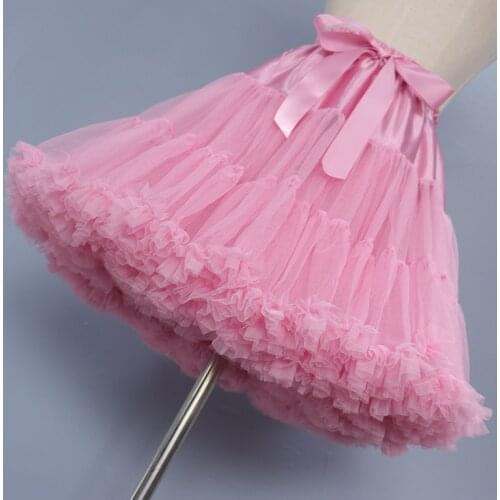 2021 Pink Short Petticoats Women Underskirt for Wedding Dress Tutu Lolita Faldas Cupcake Dress Cosplay Fairy Maid Clothing
